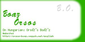 boaz orsos business card